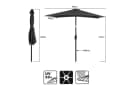 Sekey Sonnenschirm 300x200 cm Grau UV50+ Kurbel knickbar Bild 5