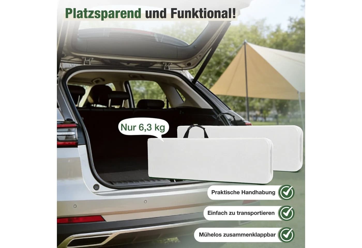 Sekey Klappbank Bierbank 183cm Weiß Kunststoff - Bild 5