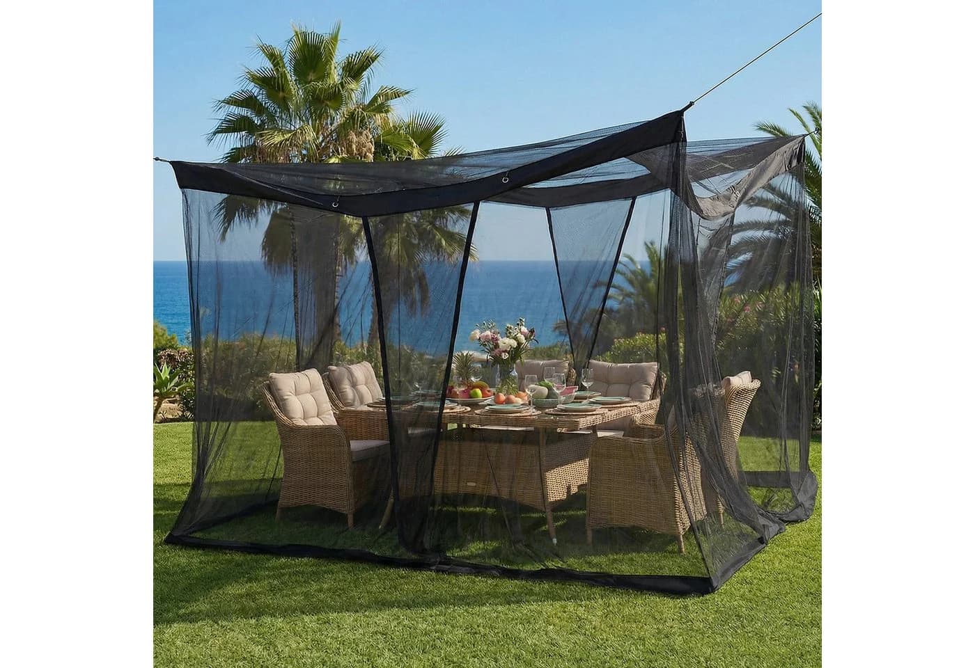 Sekey Moskitonetz Pavillon 3,5x2,5x2,5m Insektenschutz Garten Outdoor