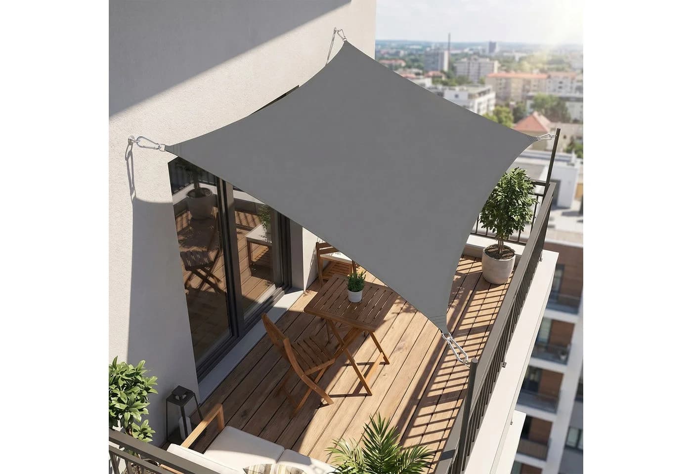 SUNULA Sonnensegel Rechteckig Anthrazit UV Schutz Polyester