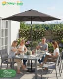 Sekey Sonnenschirm 200 cm Rund Dunkelgrau Knickbar mit Kurbel Bild 3