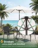 Sekey Sonnenschirm 200 cm Knickbar mit Kurbel UV 50+ Creme Bild 5