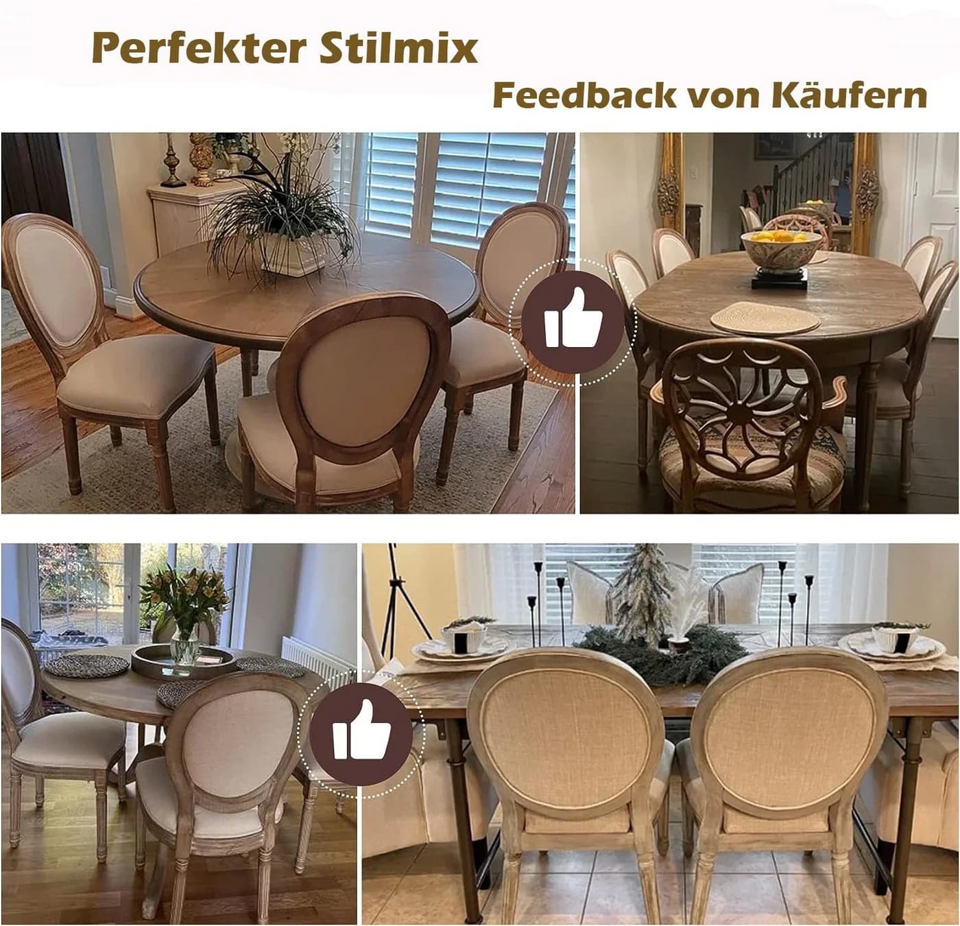 HomeMiYN Polsterstuhl Esszimmerstuhl 2er Set mit Knopfheftung Rückenlehne - Bild 5