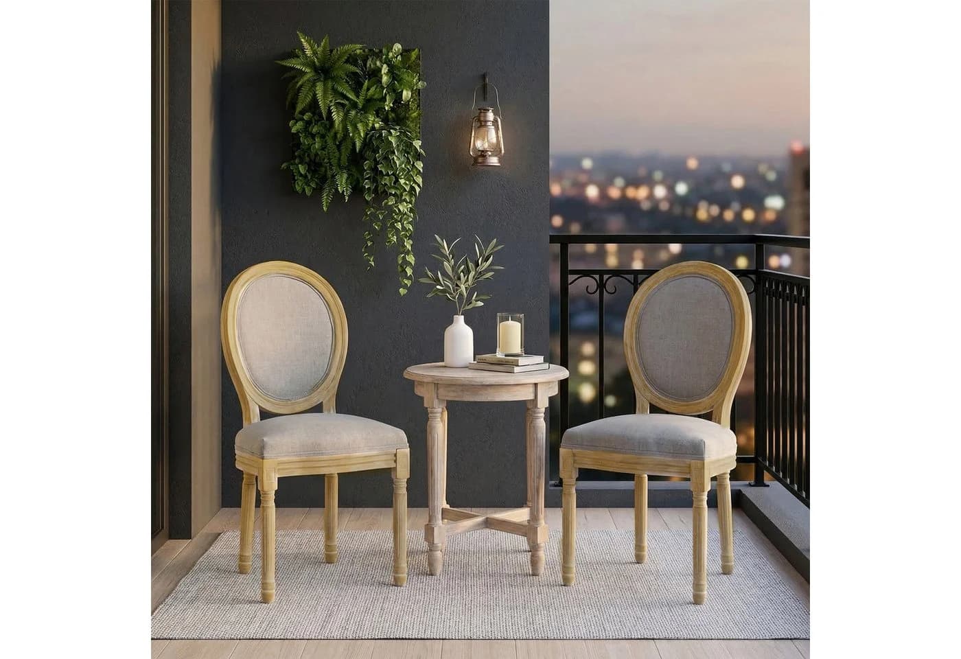 HomeMiYN Polsterstuhl Esszimmerstuhl 2er Set Französischer Landhausstil - Bild 2