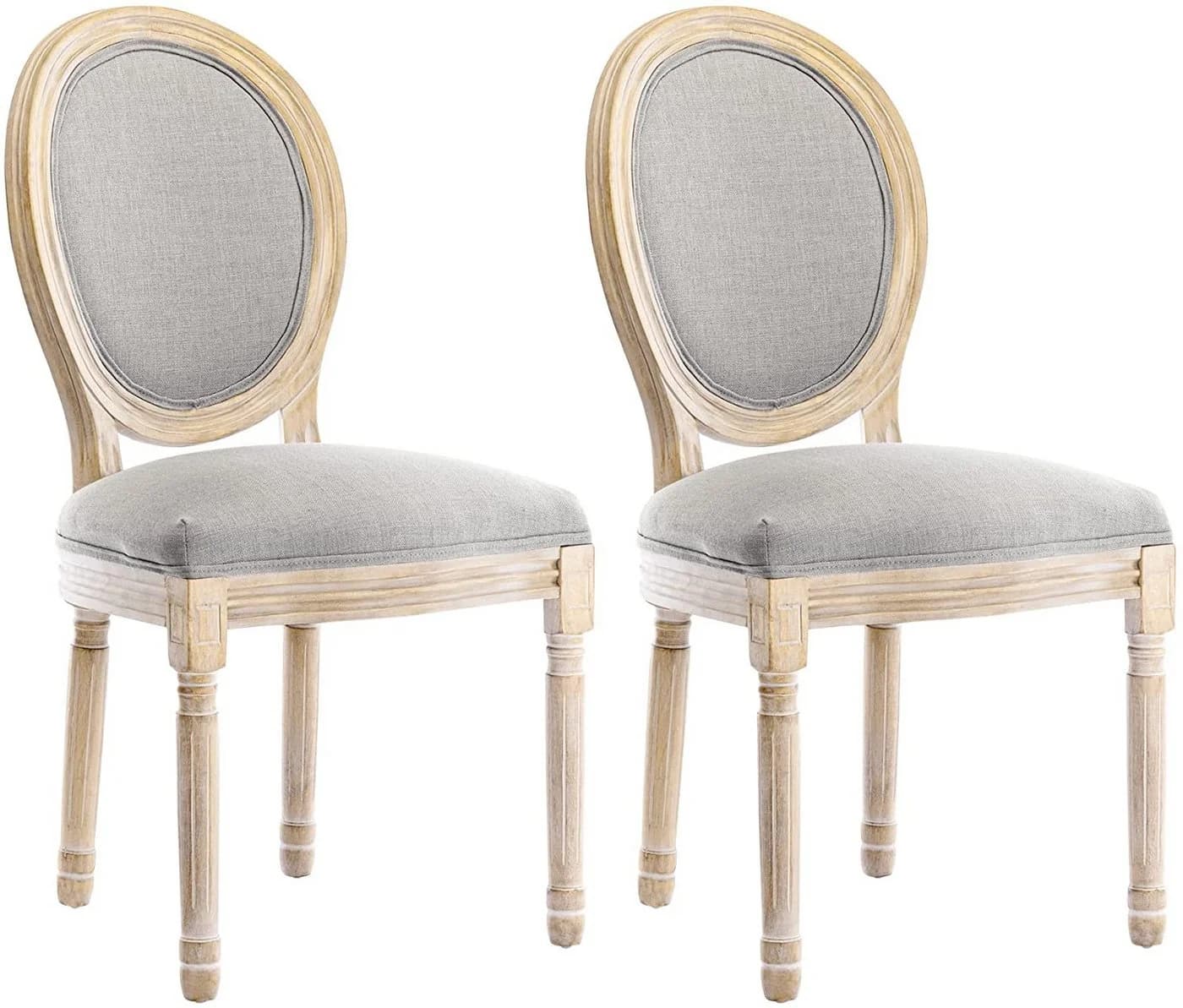HomeMiYN Polsterstuhl Esszimmerstuhl 2er Set Französischer Landhausstil - Bild 5