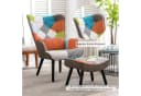 HomeMiYN Ohrensessel Relaxsessel Patchwork mit Hocker Bild 1