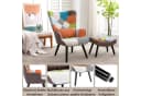 HomeMiYN Ohrensessel Relaxsessel Patchwork mit Hocker Bild 3