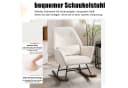 HomeMiYN Schaukelstuhl Samt Rosa/Weiß Bild 1
