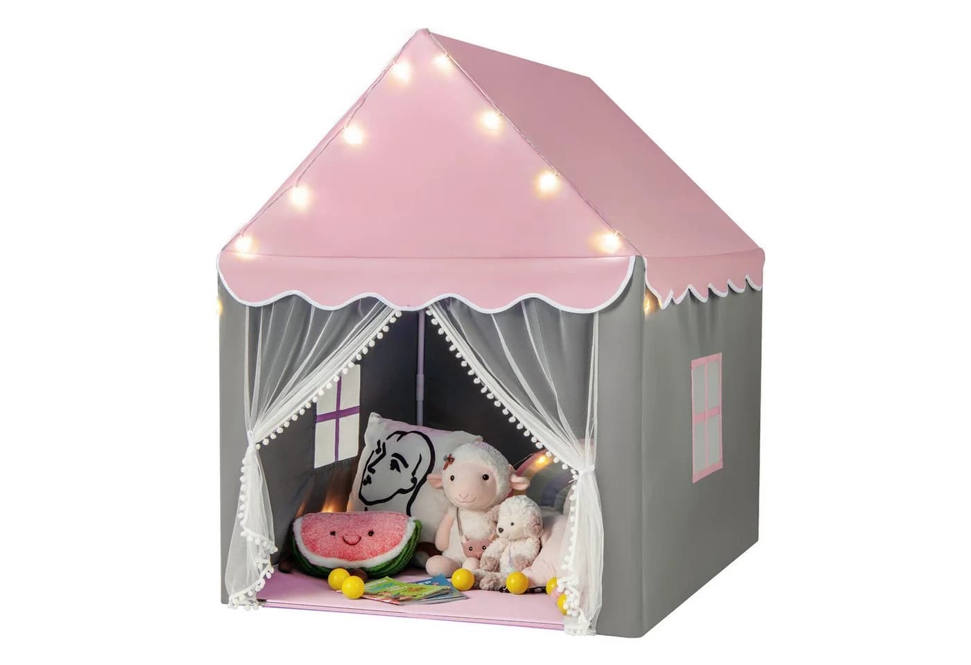 COSTWAY Spielzelt Spielhaus Rosa 105 x 121 x 136 cm Outdoor - Bild 2