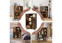 COSTWAY Bücherregal mit 2 Türen & 4 Regalen, Kippsicherung, Holz, 80x24x120cm Bild 1