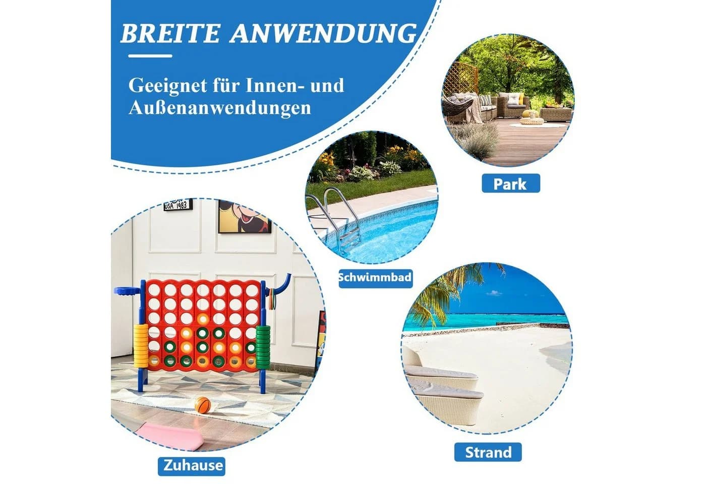 COSTWAY Riesiges 4-Gewinnt Spielset mit Basketballkorb & Wurfspiel - Bild 5