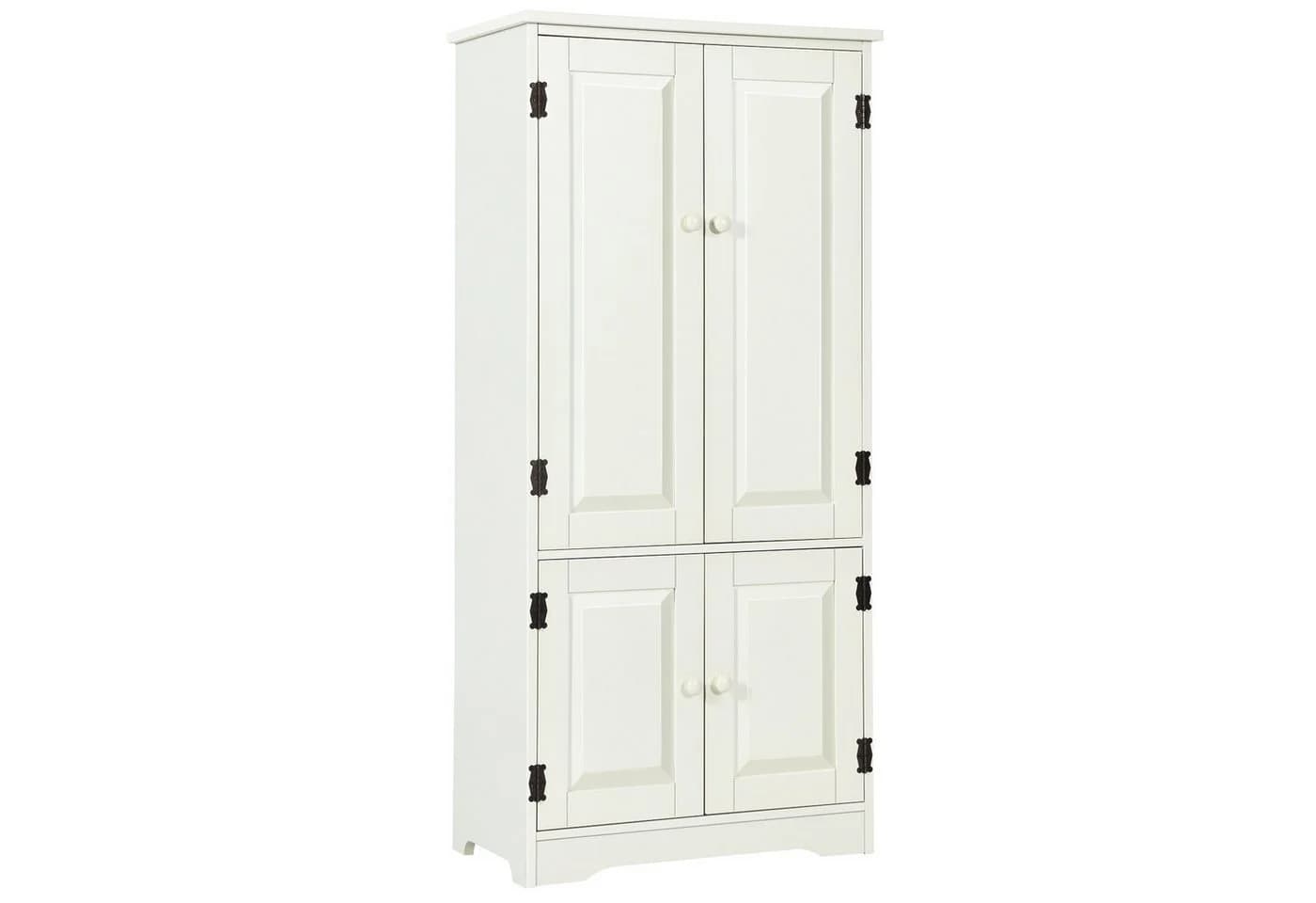 COSTWAY Mehrzweckschrank mit Türen & verstellbarem Regal, Vorratsschrank Holz - Bild 2