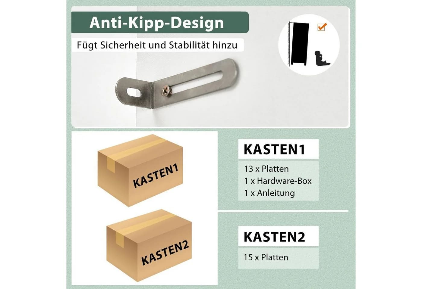 COSTWAY Küchenbuffet Hochschrank mit Schublade & verstellbaren Ablagen - Bild 5