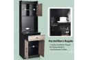 COSTWAY Küchenbuffet Hochschrank mit Schublade & verstellbaren Ablagen Schwarz Bild 3