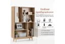 COSTWAY Bücherregal mit 2 Türen & 4 Regalen, Kippsicherung, Holz, 80x24x120cm Bild 3