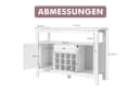 COSTWAY Konsolentisch Küchenschrank mit Schubladen Weinregal 12 Fächern Weiß Bild 5
