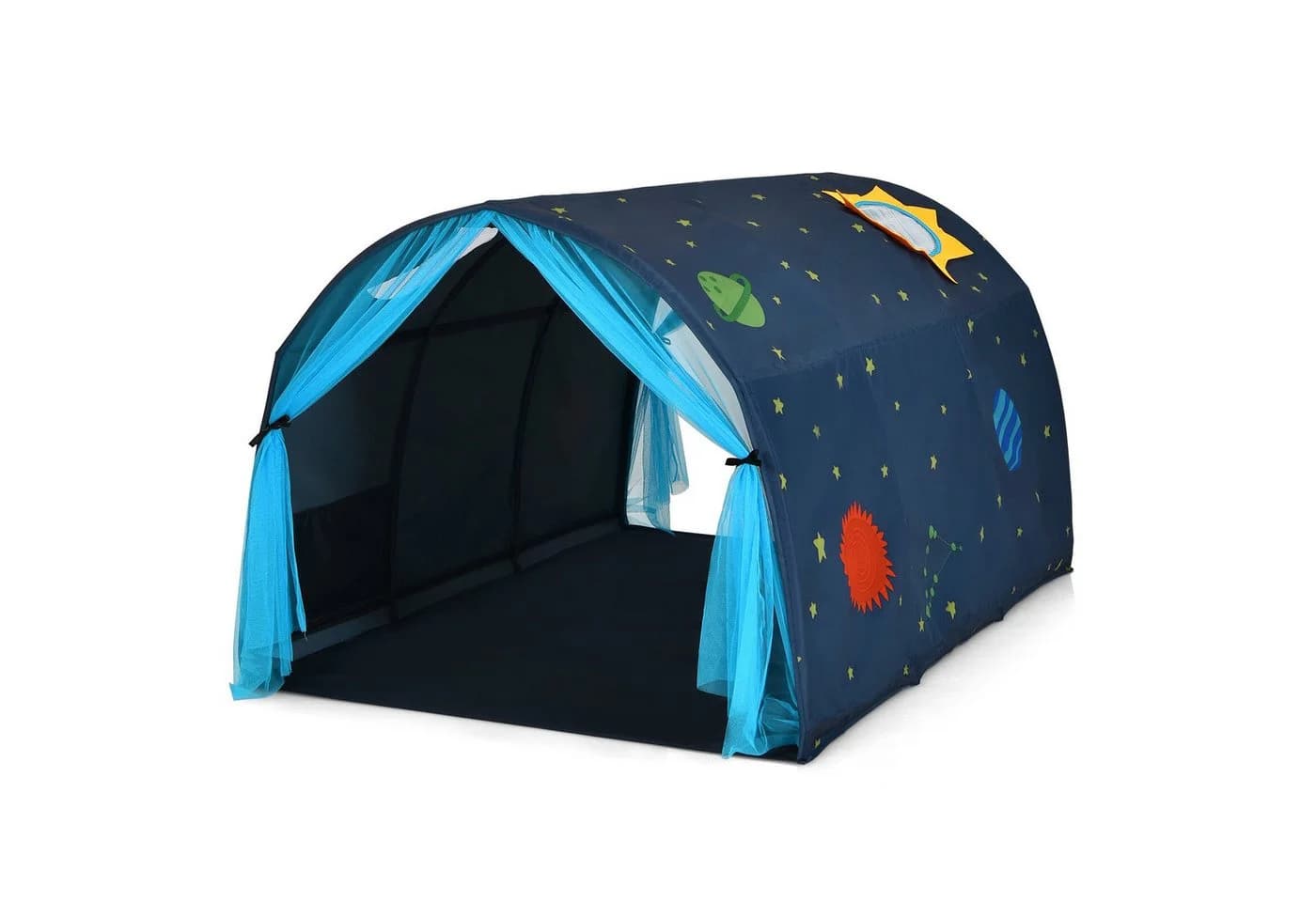 KOMFOTTEU Spielzelt Kinderzelt mit Sternenhimmel Blau Indoor & Outdoor - Bild 2