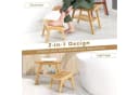 COSTWAY Duschhocker Bambus mit Fach & Fußhocker, beige Bild 1