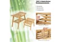 COSTWAY Duschhocker Bambus mit Fach & Fußhocker, beige Bild 3