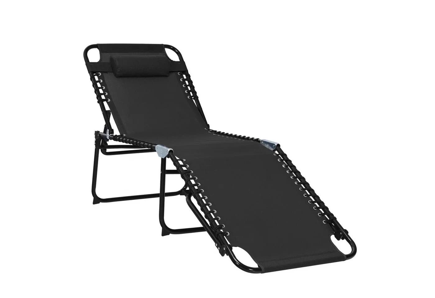 COSTWAY Gartenliege Klappbar 4-fach Verstellbar mit Kopfkissen - Bild 2