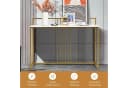 COSTWAY Konsolentisch Marmoroptik Gold Metallgestell 120cm Bild 3