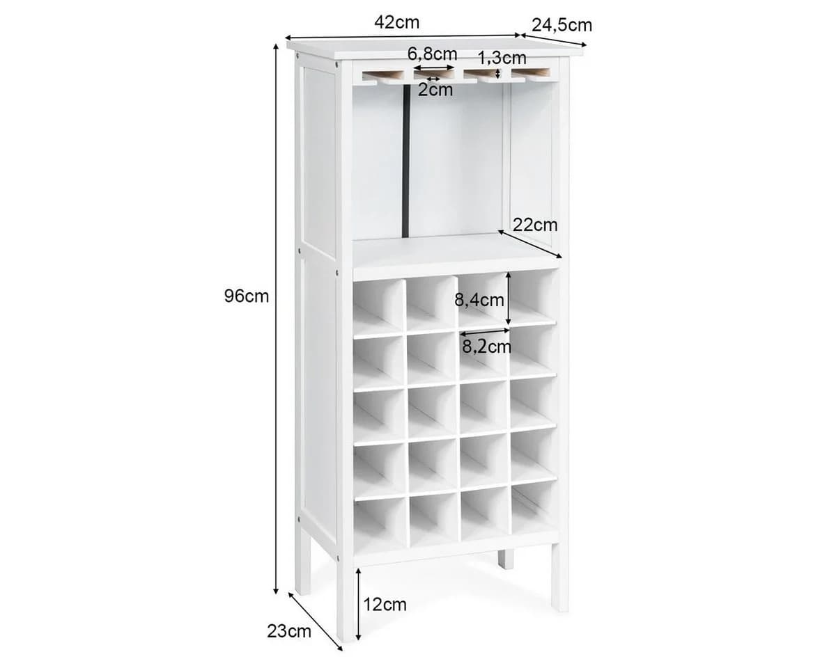 COSTWAY Weinregal stehend für 20 Flaschen Kieferholz 42x24,5x96cm - Bild 5