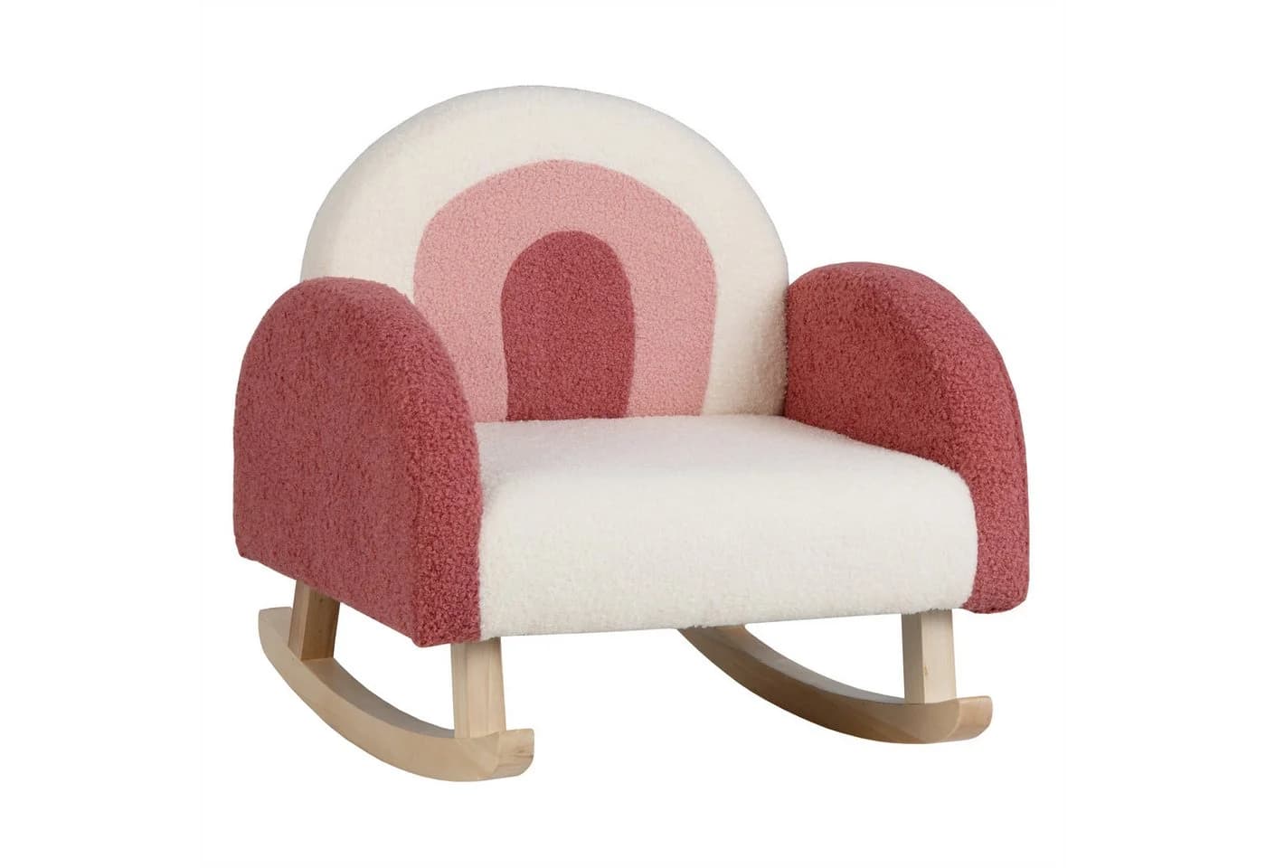COSTWAY Kindersofa mit Schaukelfunktion, Lehne, bis 50kg Blau/Rot - Bild 2
