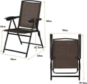 KOMFOTTEU Klappstuhl Terrassenstühle 4er Set mit verstellbarer Rückenlehne Bild 5