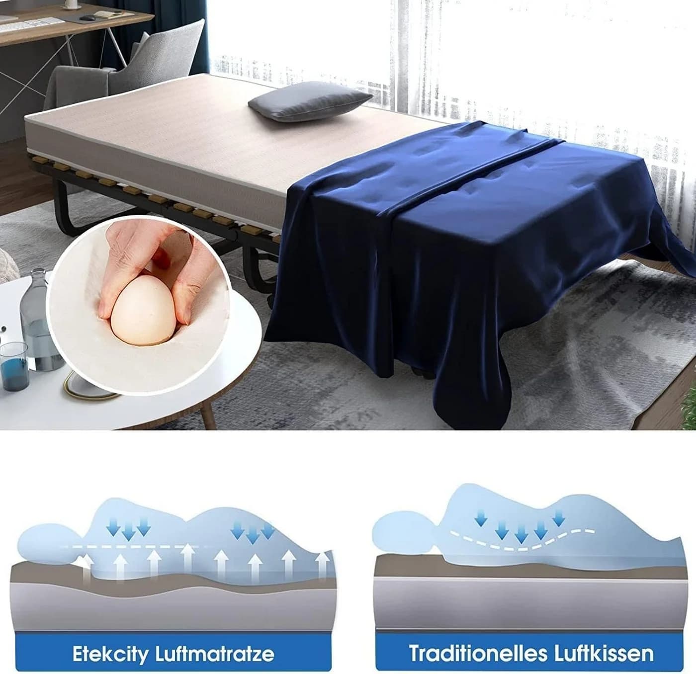 Klappbares Gästebett mit Universalrollen - Bild 4