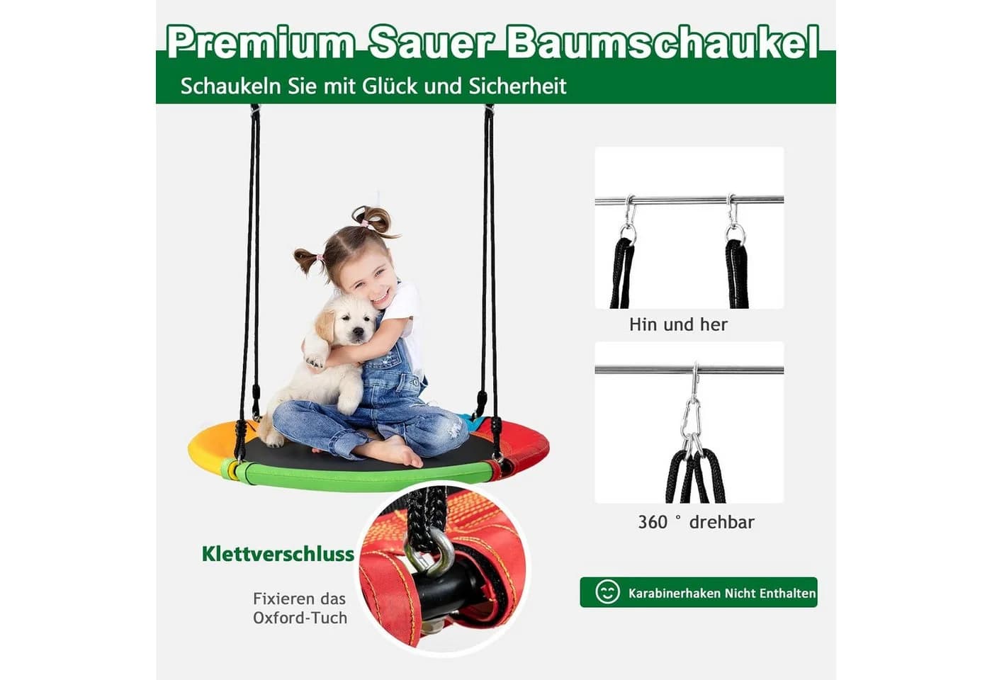 KOMFOTTEU Doppelschaukel Kinderschaukel 2-tlg. Blau/Gelb - Bild 5