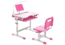 KOMFOTTEU Kinderschreibtisch Set Rosa mit verstellbarer Tischplatte & Lampe Bild 2