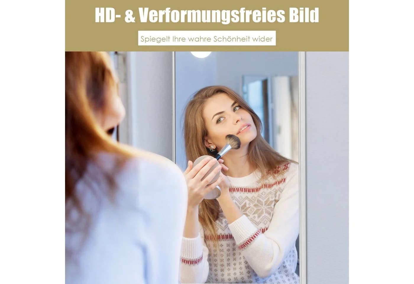 COSTWAY Ganzkörperspiegel 37x120cm Höhenverstellbar Alu - Bild 3