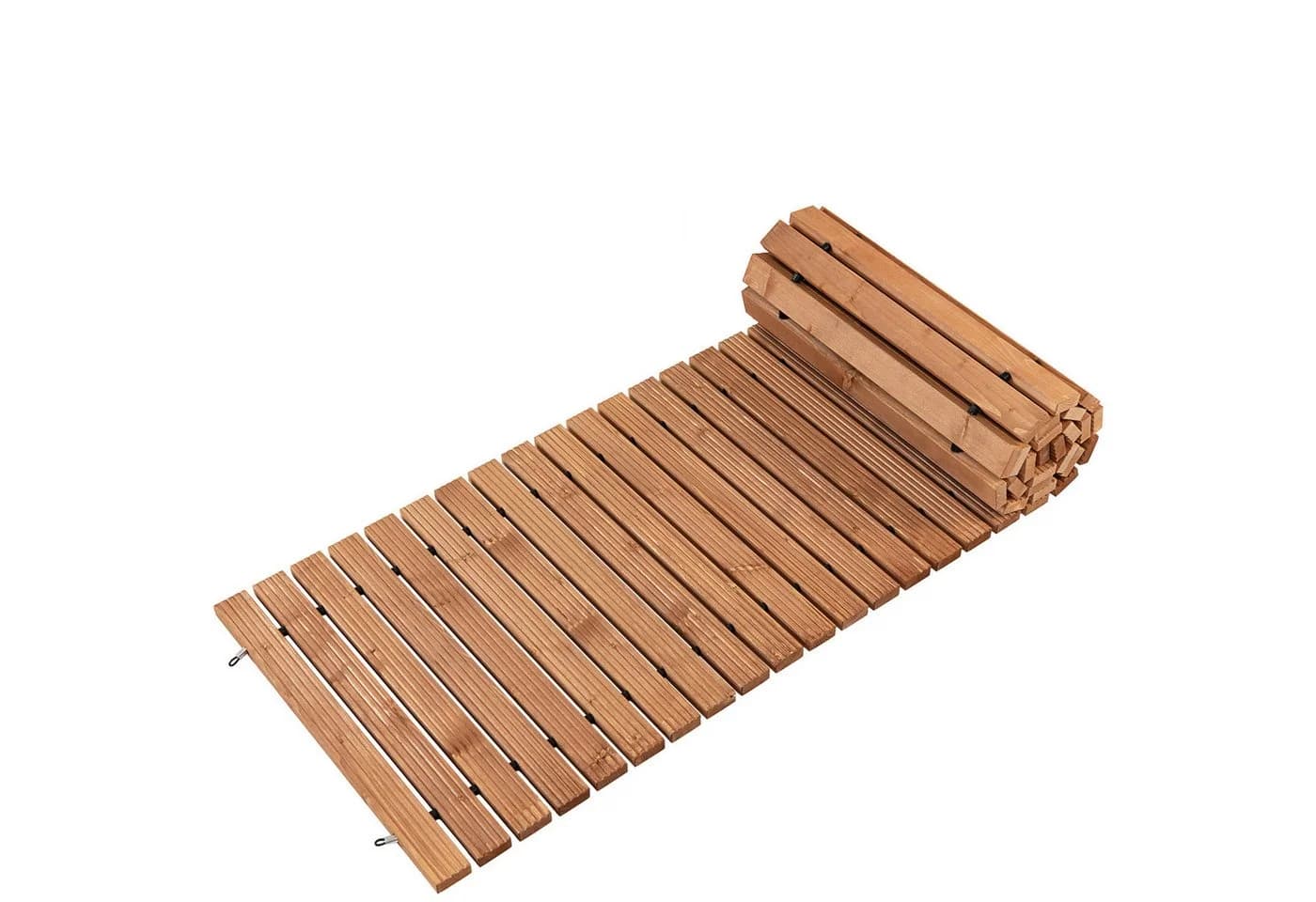 COSTWAY Holzfliesen Rollweg 245 cm ausrollbar aus Holz - Bild 2
