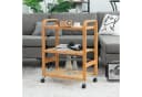 COSTWAY Servierwagen Bambus 3 Ablagen mit Rollen & Griffen Bild 1