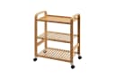 COSTWAY Servierwagen Bambus 3 Ablagen mit Rollen & Griffen Bild 2
