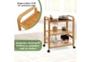 COSTWAY Servierwagen Bambus 3 Ablagen mit Rollen & Griffen Bild 4