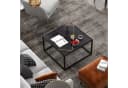COSTWAY Couchtisch Beistelltisch Marmor Metallrahmen Schwarz/Weiß Bild 1