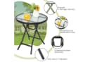 COSTWAY Bistrotisch Gartentisch Rund 46 cm Gehärtetes Glas Bild 1