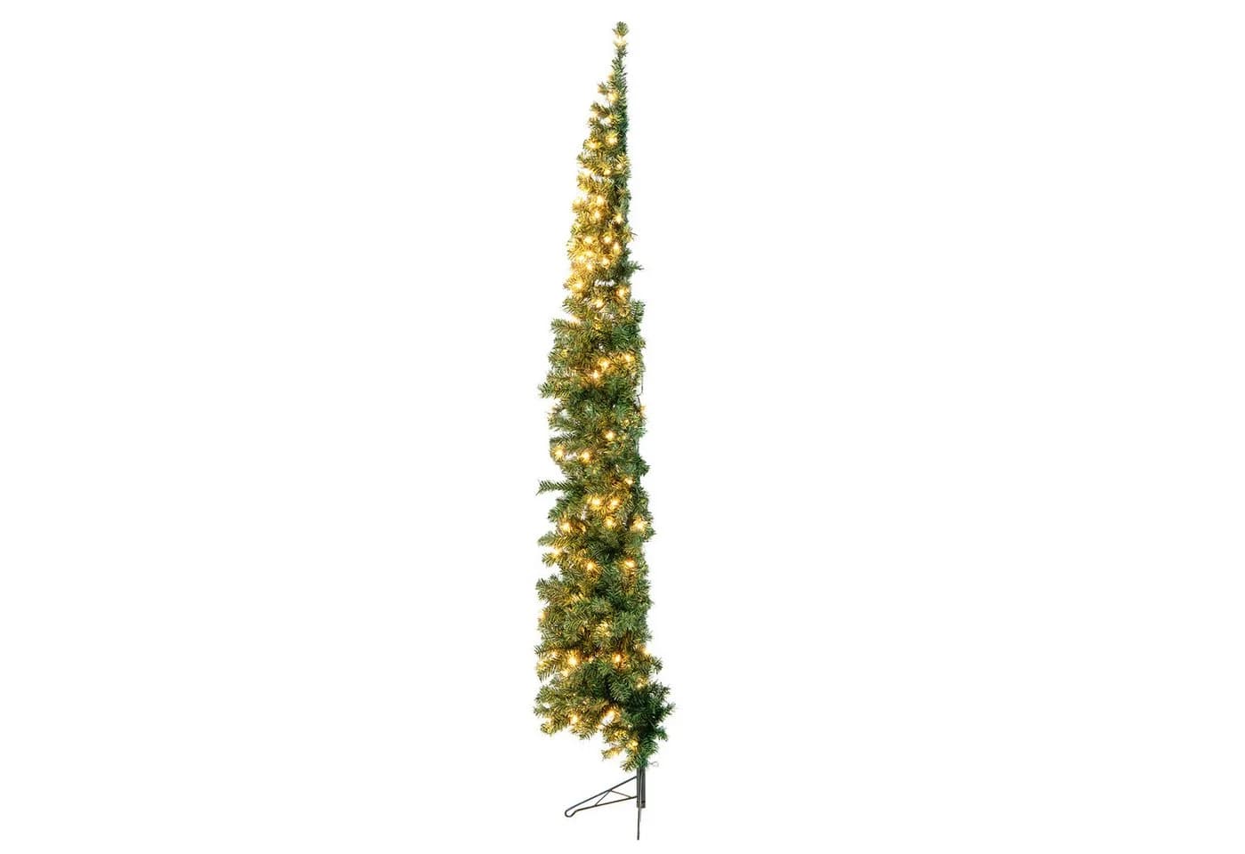 COSTWAY Künstlicher Weihnachtsbaum 210 cm Halbform 450 PVC-Spitzen 150 LEDs - Bild 2