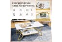 COSTWAY Couchtisch Marmor mit Ablage & goldenen Metallbeinen, 100x50x45cm Bild 4