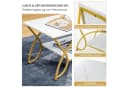 COSTWAY Couchtisch Marmor mit Ablage & goldenen Metallbeinen, 100x50x45cm Bild 5