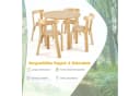 COSTWAY Kindersitzgruppe 5-tlg Kinderschreibtisch mit 4 Stühlen Holz Natur Bild 1