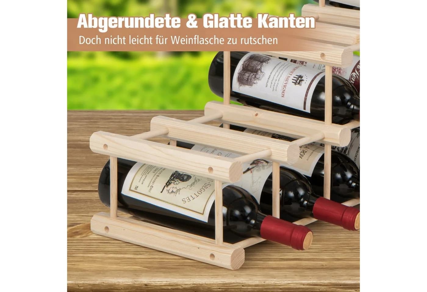 COSTWAY Weinregal Kiefernholz für 36 Flaschen - Bild 4