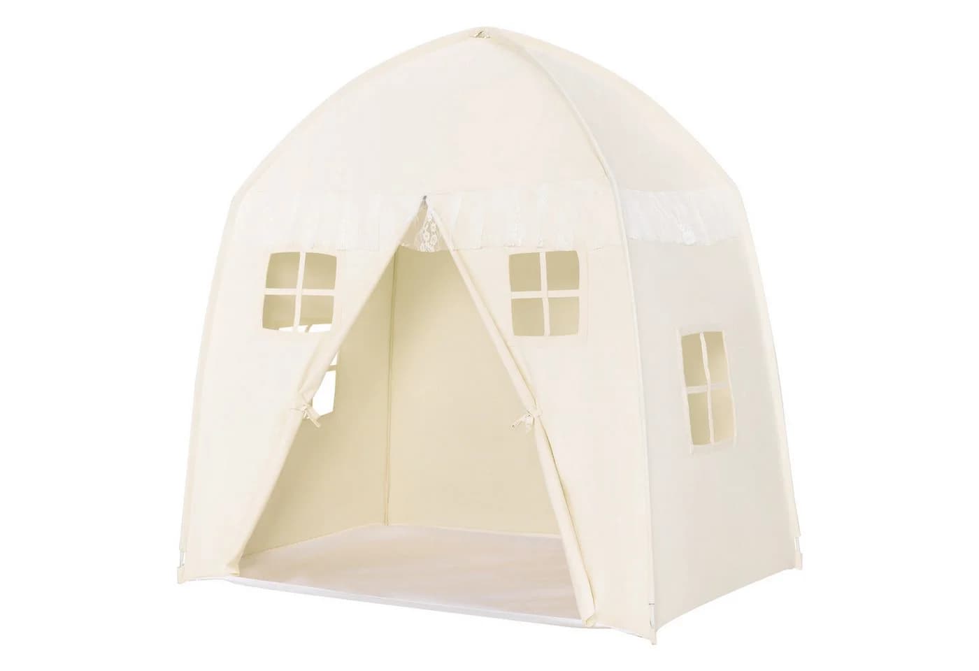 COSTWAY Spielzelt Kinderspielhaus 143 x 100 x 155 cm Beige - Bild 2