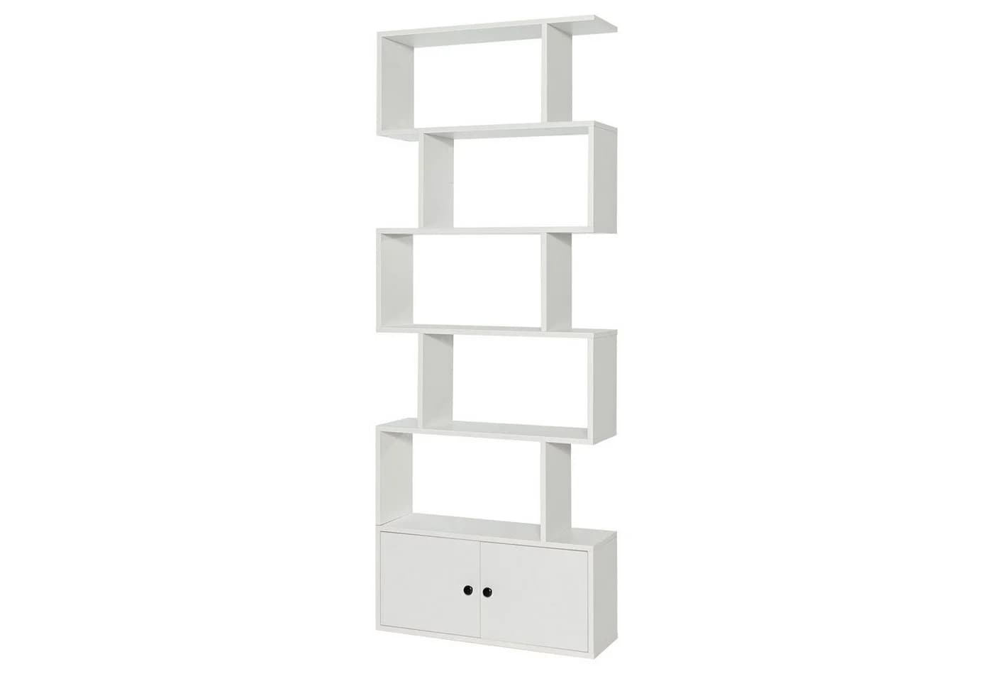 COSTWAY Bücherregal 6 Ebenen Standregal 183 x 70 x 23 cm Weiß Holz - Bild 2