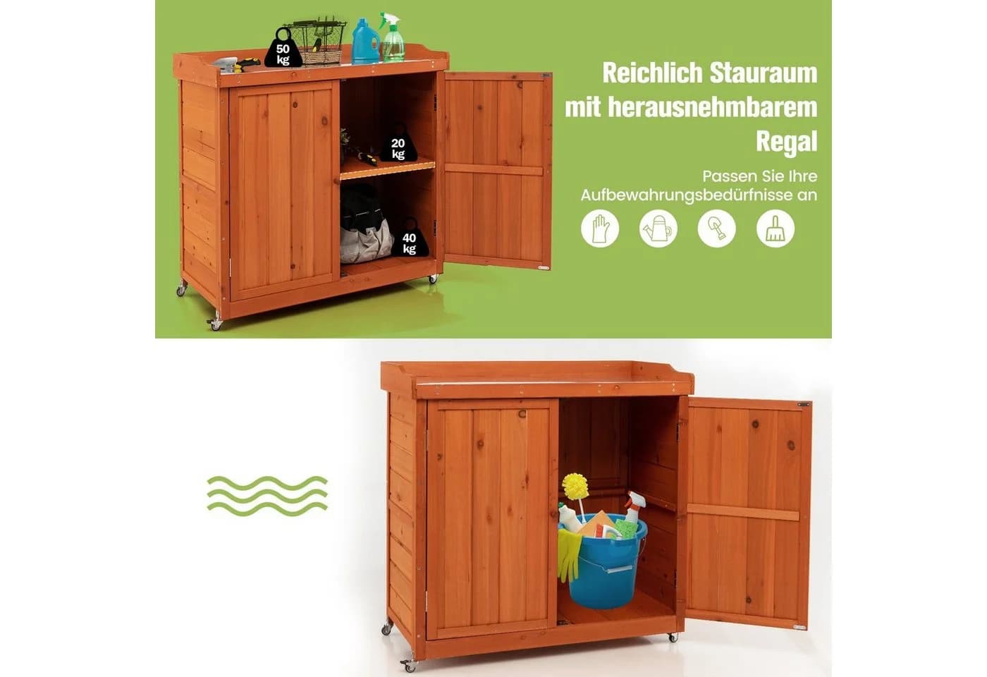 COSTWAY Geräteschrank mit Rollen - Bild 4