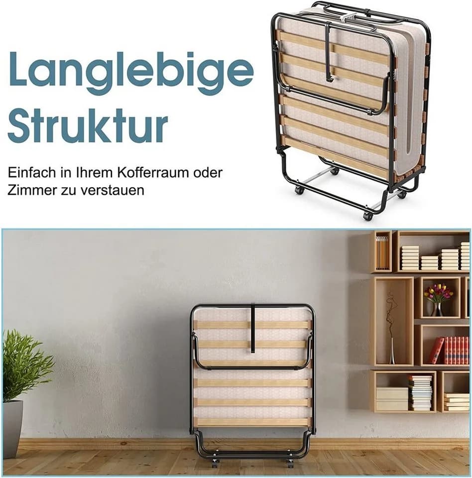 COSTWAY Klappbett 80x190cm mit Matratze - Bild 5