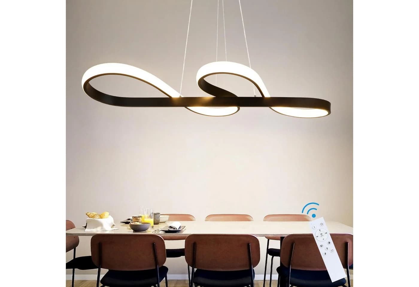 Nettlife LED Pendelleuchte Schwarz Dimmbar 47W - Bild 2