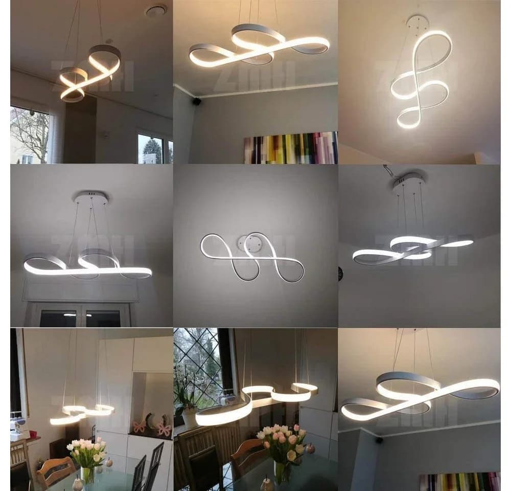 Nettlife LED Pendelleuchte Schwarz Dimmbar 47W Höhenverstellbar - Bild 5