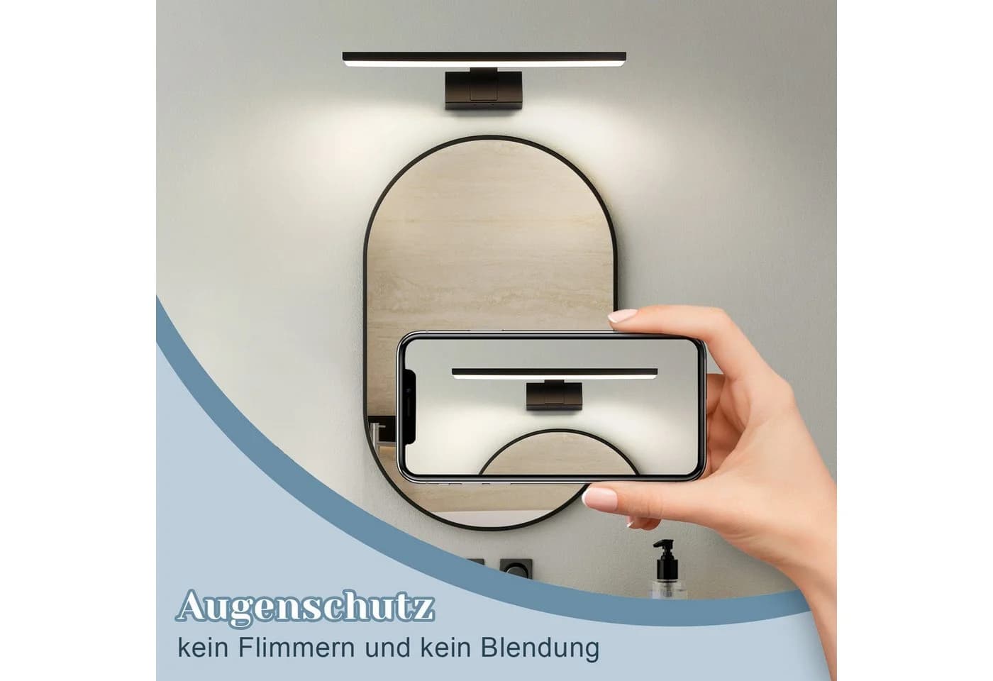 Nettlife LED Spiegelleuchte 30/40/60CM Schwarz 4000K Neutralweiß - Bild 3